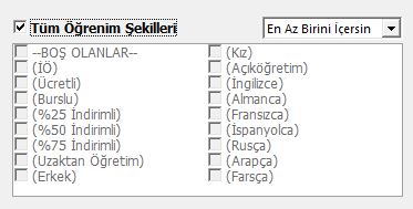 SEÇİM EKRANI