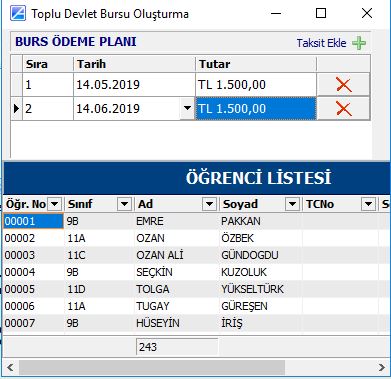 TOPLU DEVLET BURSU OLUŞTURMA