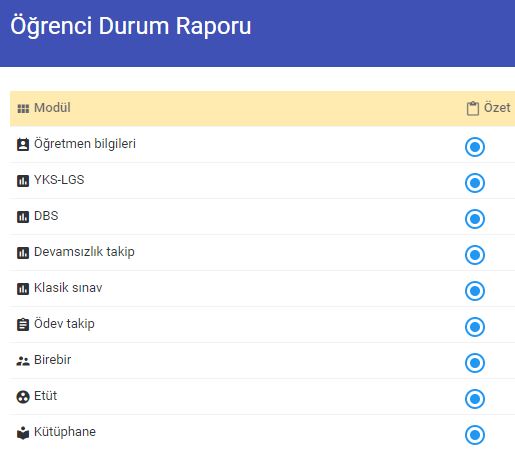 ÖĞRENCİ GELİŞİM RAPORU