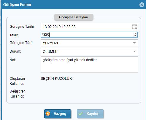 Görüşme Formu